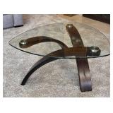 LR - Allure Pie-Shaped Glass Top Cocktail Table