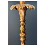 DR - Pair of Vintage Gold-Tone Carved-Column Table Lamps