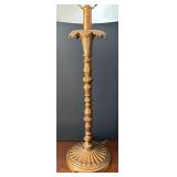 DR - Pair of Vintage Gold-Tone Carved-Column Table Lamps