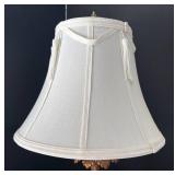 DR - Pair of Vintage Gold-Tone Carved-Column Table Lamps