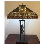 LL - Arts & Crafts Tiffany-Style Stained Glass Lamp