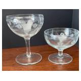 DR - Vintage Mid-Century Wheel-Cut Stemware - Two Sizes, Tallest 5 in