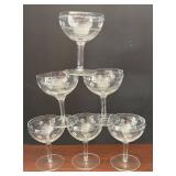 DR - Vintage Mid-Century Wheel-Cut Stemware - Two Sizes, Tallest 5 in