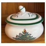 LR - Spode Christmas Tree Platter with Creamer, Sugar Bowl & Bowl