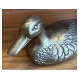 LR - Vintage Brass Duck Figurine