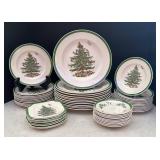 LR - Spode Christmas Tree Plates & Saucers