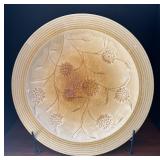 DR - Pier 1 Platter with Stand - Ceramic Floral Relief