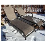 O - Two Patio Lounge Chairs - Woven Mesh