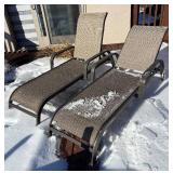 O - Two Patio Lounge Chairs - Woven Mesh