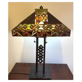 LL - Arts & Crafts Tiffany-Style Stained Glass Lamp