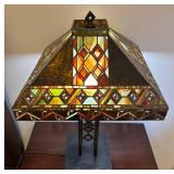LL - Arts & Crafts Tiffany-Style Stained Glass Lamp