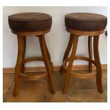 LL - Wood Bar Stool Pair