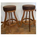 LL - Wood Bar Stool Pair