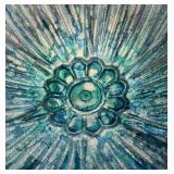 LL - Art Glass Style Bowl - Shimmering Blue-Green Glass