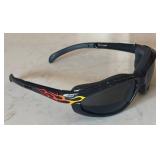 K - Flame-Graphic Black Sunglasses