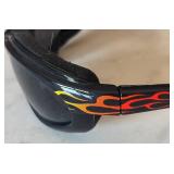 K - Flame-Graphic Black Sunglasses