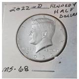 Book of  25 John F. Kennedy Half Dollar and a 2022D Kennedy Half Dollar MS-68