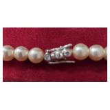 Vintage Faux Pearl Choker Necklace and Pierced Earrings