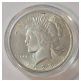 1923 Silver Peace Dollar - AU - Airtite