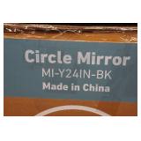 Black Framed Circle Mirror - 24"