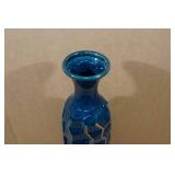 Blue Ceramic Decorative Vase -  6"x21"