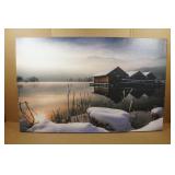 Wrapped Canvas Wall Art "Three Huts" - 30"x47"
