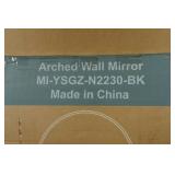 Black Framed Arched Wall Mirror - 22"x30"