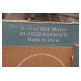 *2* Gold Framed Arched Wall Mirrors - 24"x36" & 22"x30"