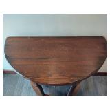 Antique Oak Drop Leaf Barley Twist Leg Side Table