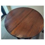 Antique Oak Drop Leaf Barley Twist Leg Side Table