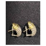 14K & 925 David Yurman Two Tone Silver & Gold Earrings