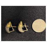 14K & 925 David Yurman Two Tone Silver & Gold Earrings