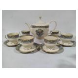 Lenox "Autumn" Collection Teapot + Set of Six Cups/Saucers
