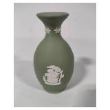 Wedgewood Sage Jasperware Trinket Box, Bud Vase & Plate