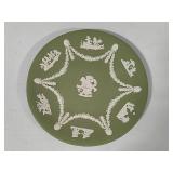 Wedgewood Sage Jasperware Trinket Box, Bud Vase & Plate