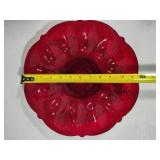Mosser Glass Inverted Thistle Ruby Red Egg Plate