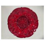 Mosser Glass Inverted Thistle Ruby Red Egg Plate