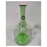 Hand Blown Green Glass Decanter w/Ice Chamber