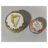Two Small Halcyon Days Enamels Trinket Boxes