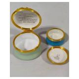 Two Small Halcyon Days Enamels Trinket Boxes
