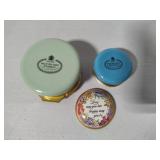 Two Small Halcyon Days Enamels Trinket Boxes