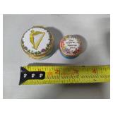 Two Small Halcyon Days Enamels Trinket Boxes