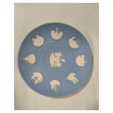 Wedgewood Blue Jasperware London Plate, Small Rectangular Plate & Small Dish
