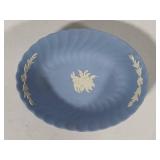 Wedgewood Blue Jasperware London Plate, Small Rectangular Plate & Small Dish