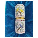 Bilston and Battersea Enamels "Birds in a Tree" Needlecase *With Box*