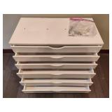 White Six Drawer Storage Unit on Casters