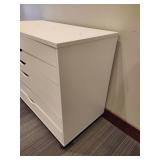 White Six Drawer Storage Unit on Casters