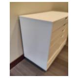 White Six Drawer Storage Unit on Casters