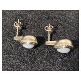 925 Sterling Silver & Opal Teardrop Pierced Earrings