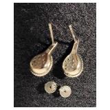 925 Sterling Silver & Opal Teardrop Pierced Earrings